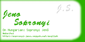 jeno sopronyi business card
